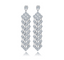 Womens CZ Crystal Dangle Drop Earrings - Luxury Five Strand