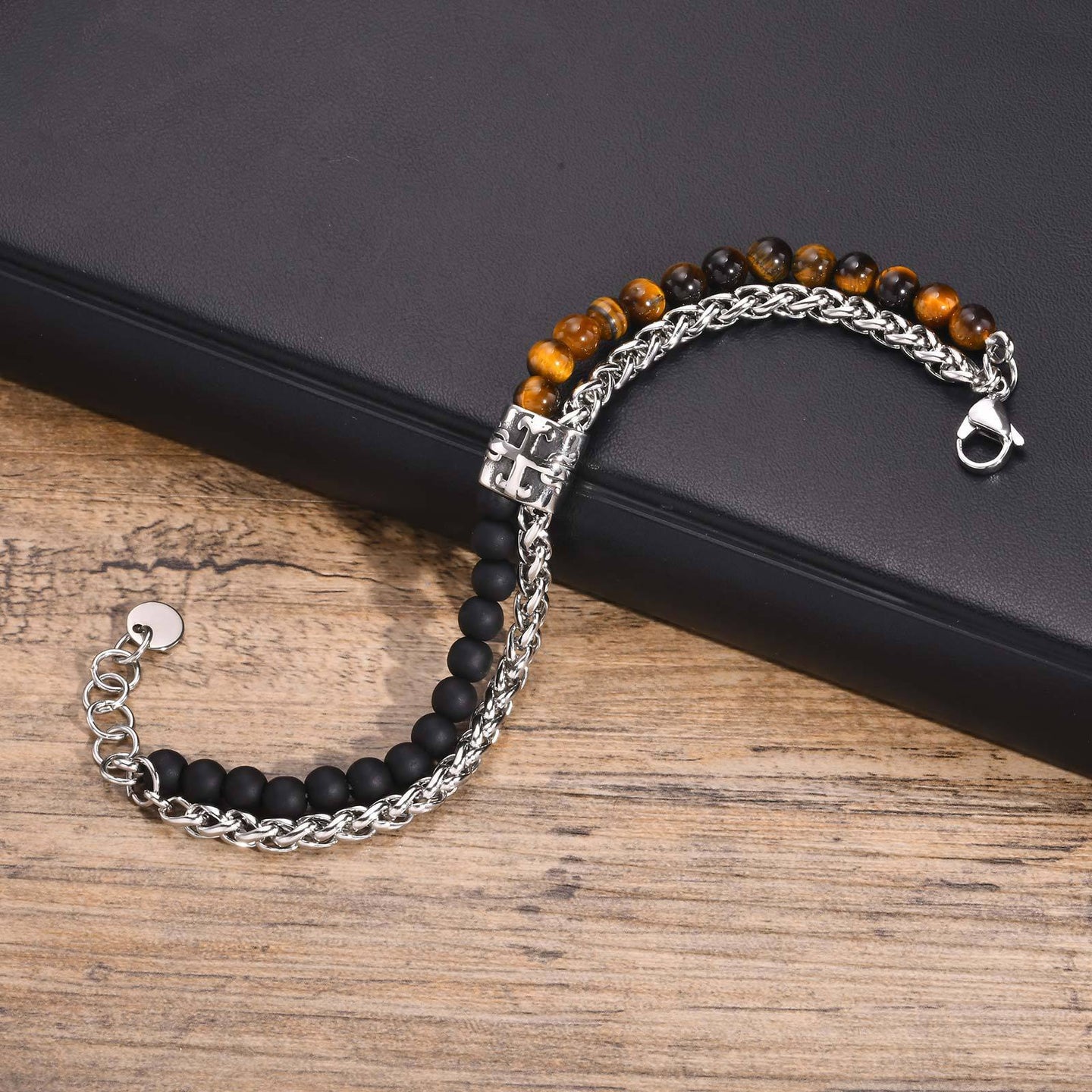 tiger eye natural gemstone bracelet for men gift for him
