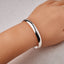womens classic plain silver bangle