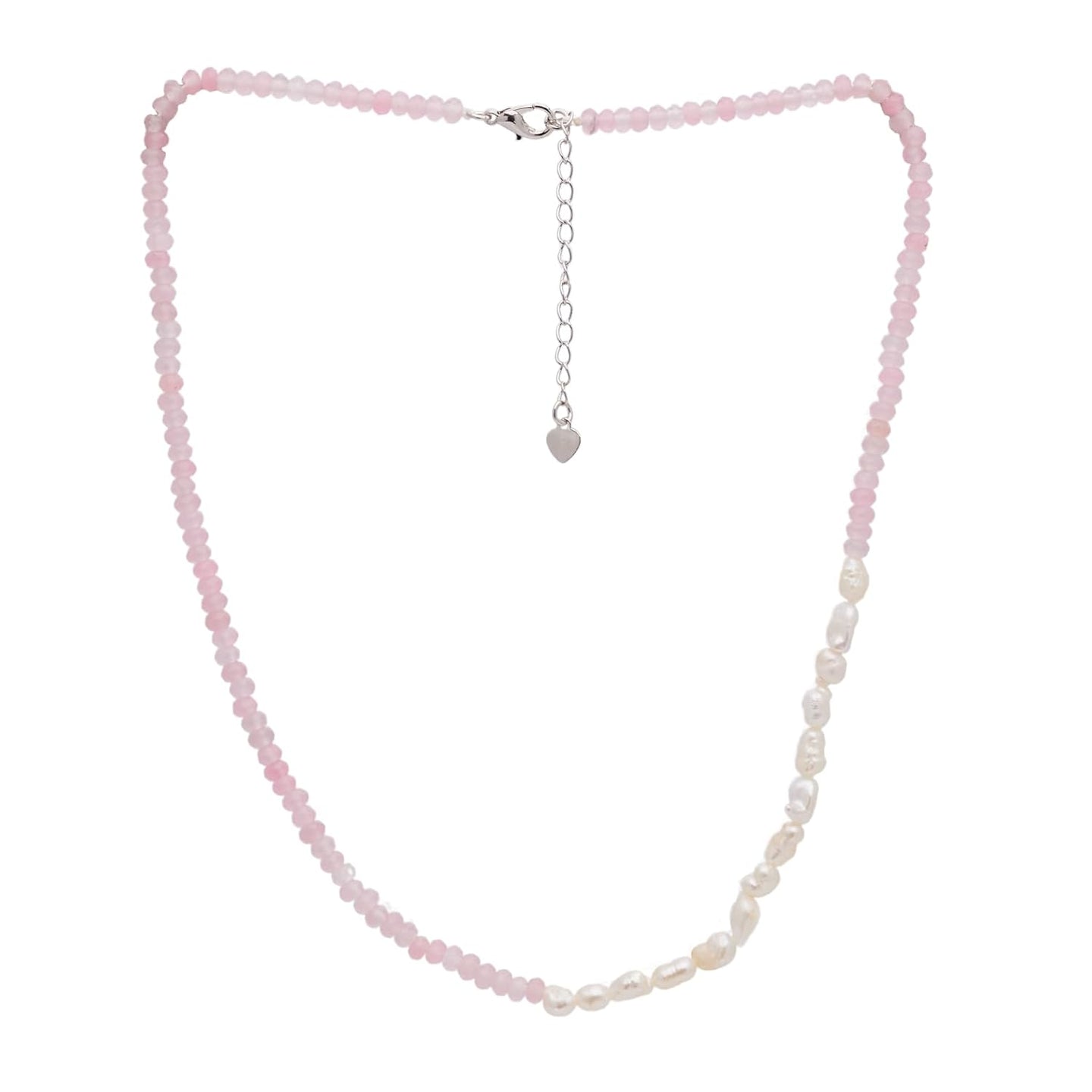 Womens Girls Beaded Choker Necklace - Natural Gemstones and Freshwater Pearl Necklace