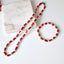 red coral white pearl necklace bracelet set
