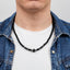 Handmade Mens Natural Black/Lava Gemstone Beaded Necklace