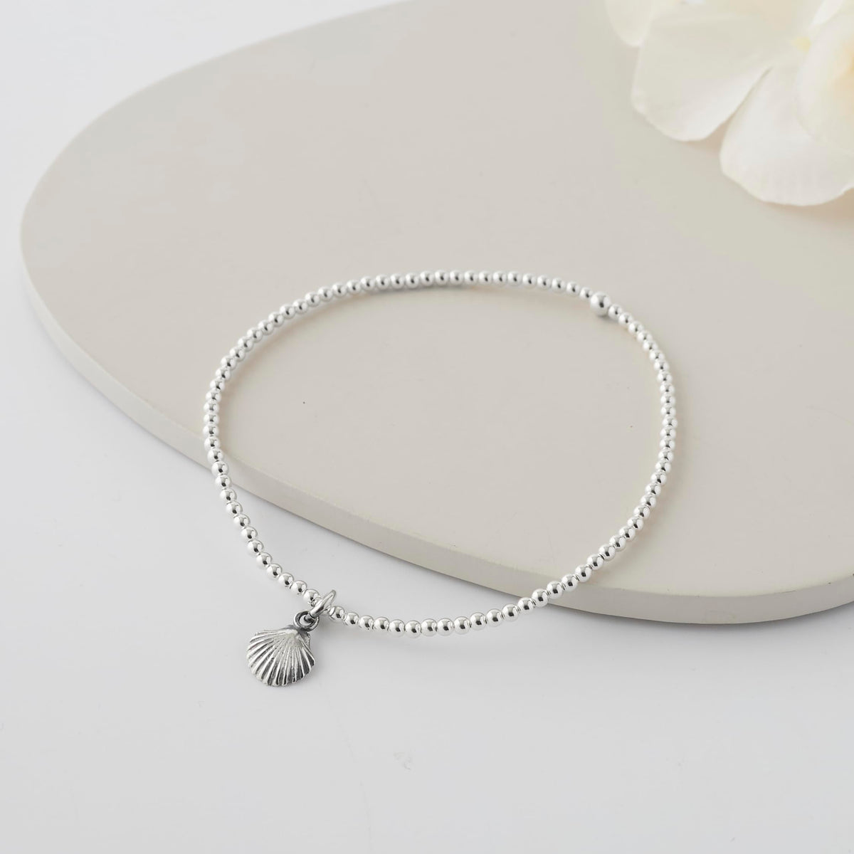 Women’s Silver Seashell Charm Bracelet