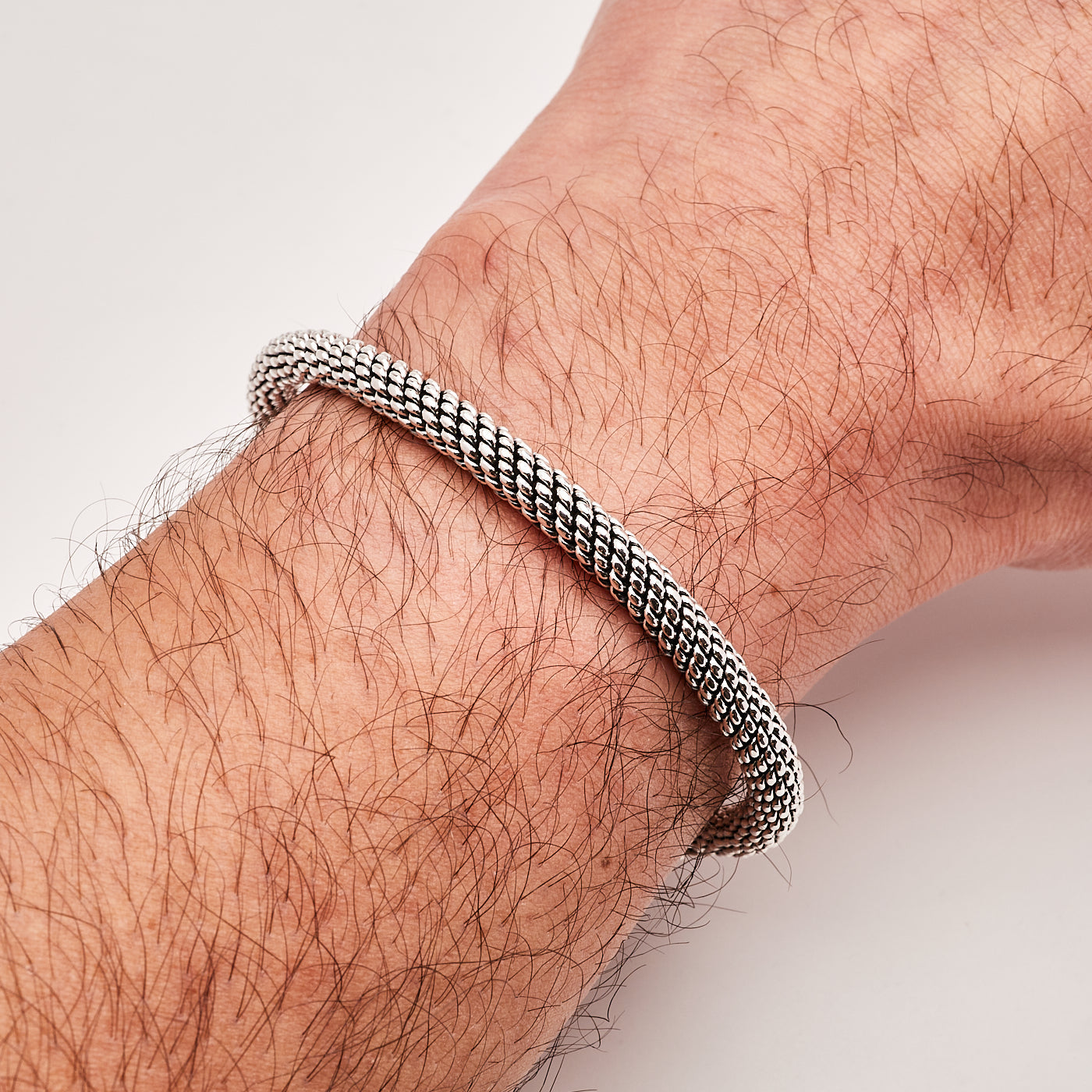 braided rope chain bangle for men
