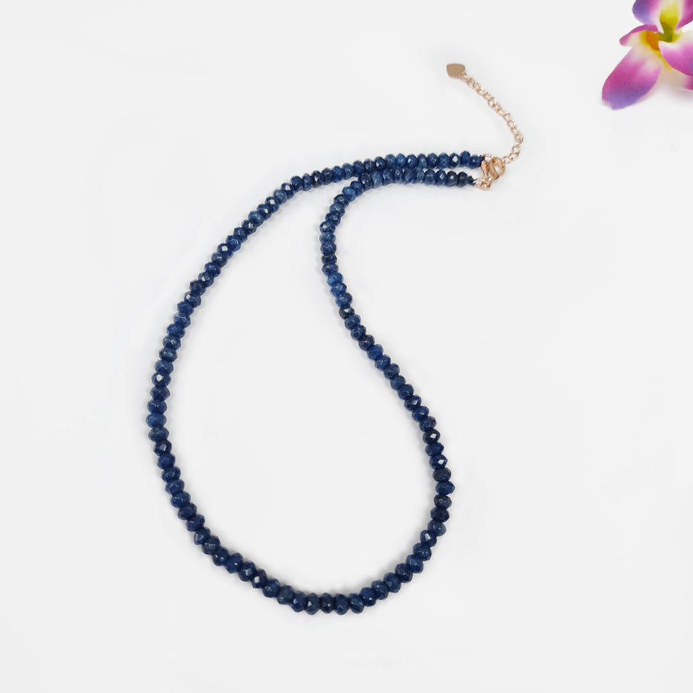 Womens Girls 4mm Beaded Gemstone Choker Necklace | Natural Gemstone Choker Necklace for Women and Girls