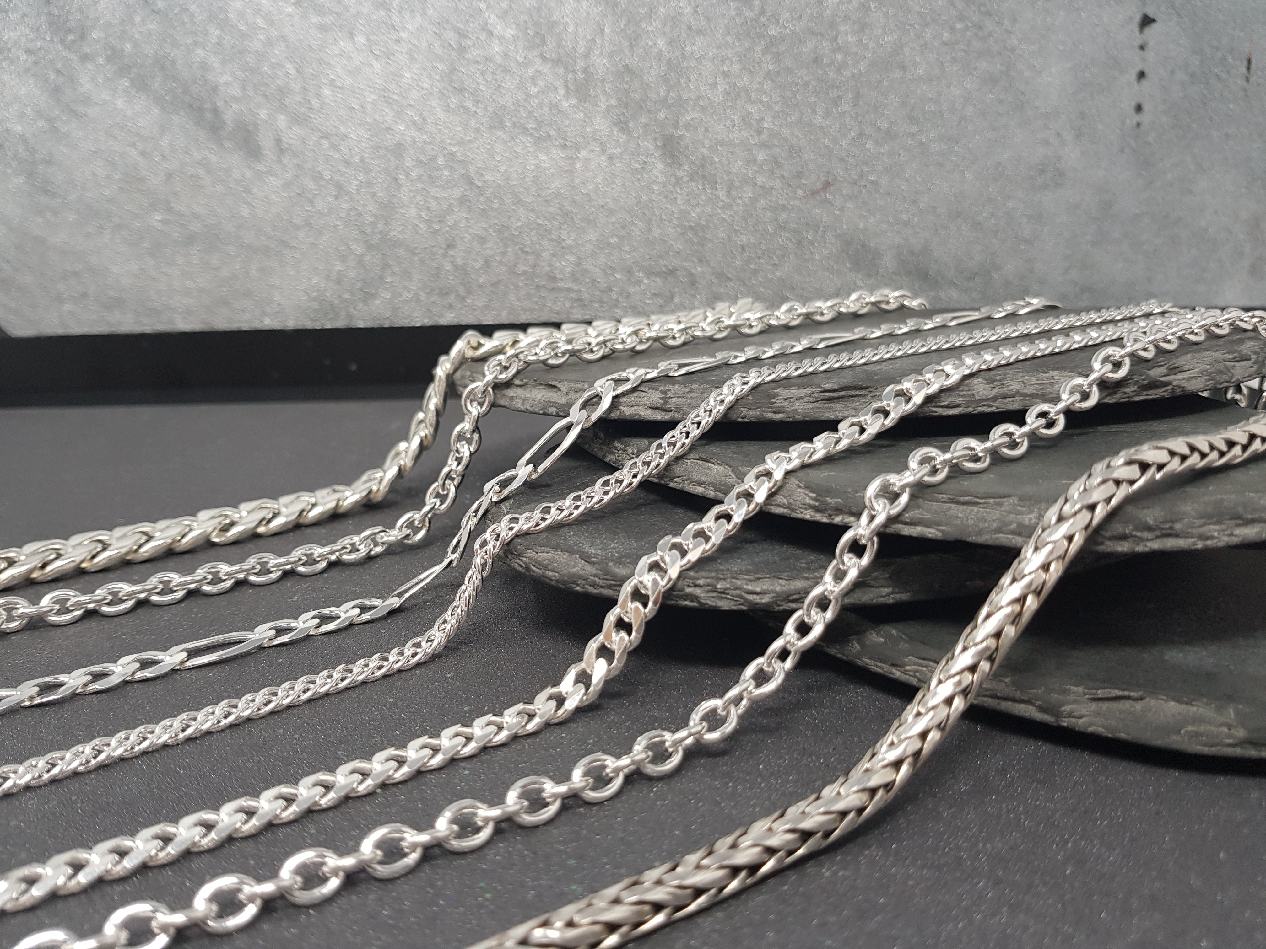Types of Silver Chains, Cable, Curb, Box