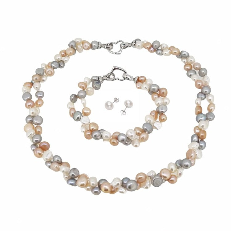 mixed Pearl necklace set for women