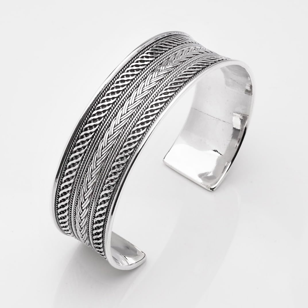 Mens silver band on sale bracelet