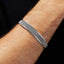 Mens and Womens 11mm Braided 925 Sterling Silver Cuff Bangle Bracelet