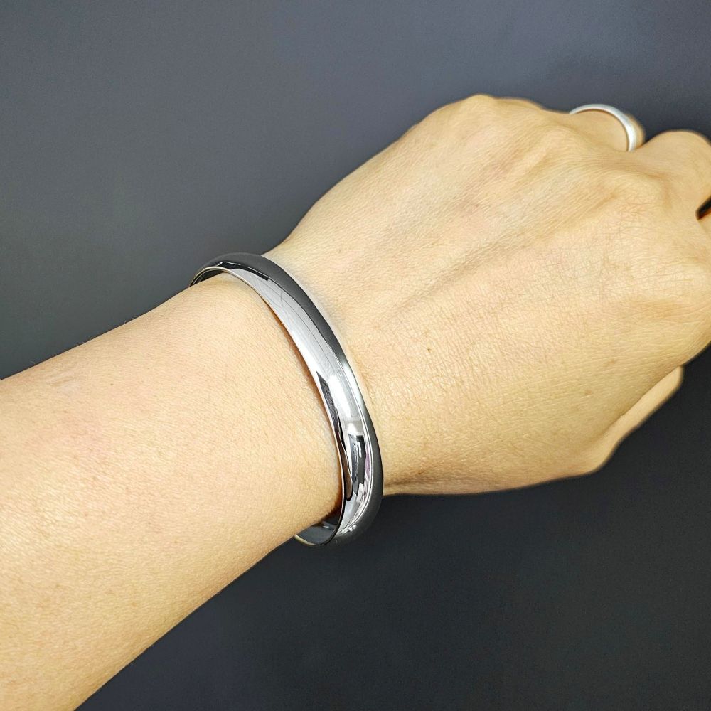 plain silver bangle for women girls