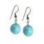 handmade turquoise drop earrings silver hook