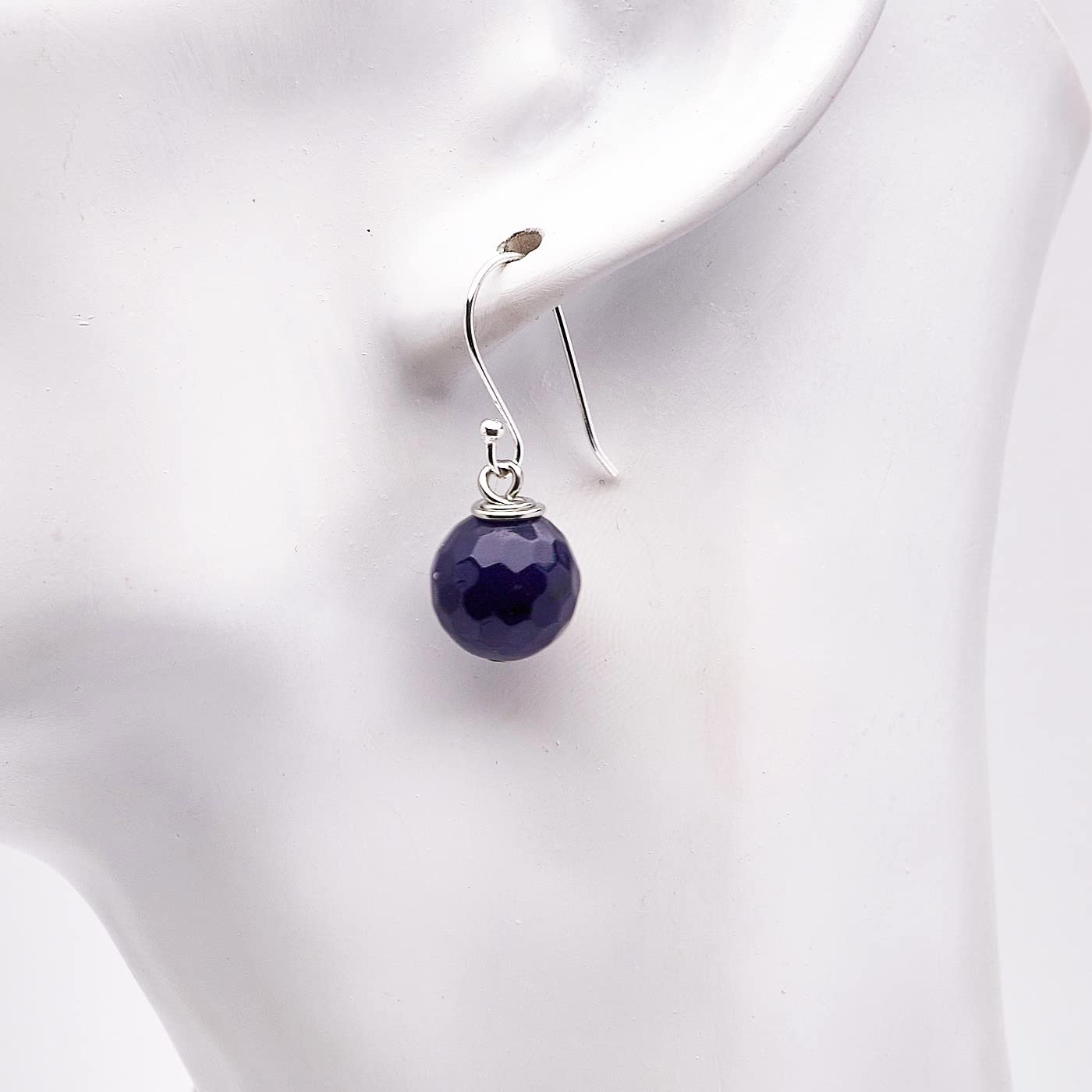 Beautiful Womens Handmade Natural Deep Blue Dangle Drop Earrings