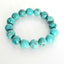 12mm Natural Blue Turquoise Gemstone Bracelet - 20cm - Stretchy Style