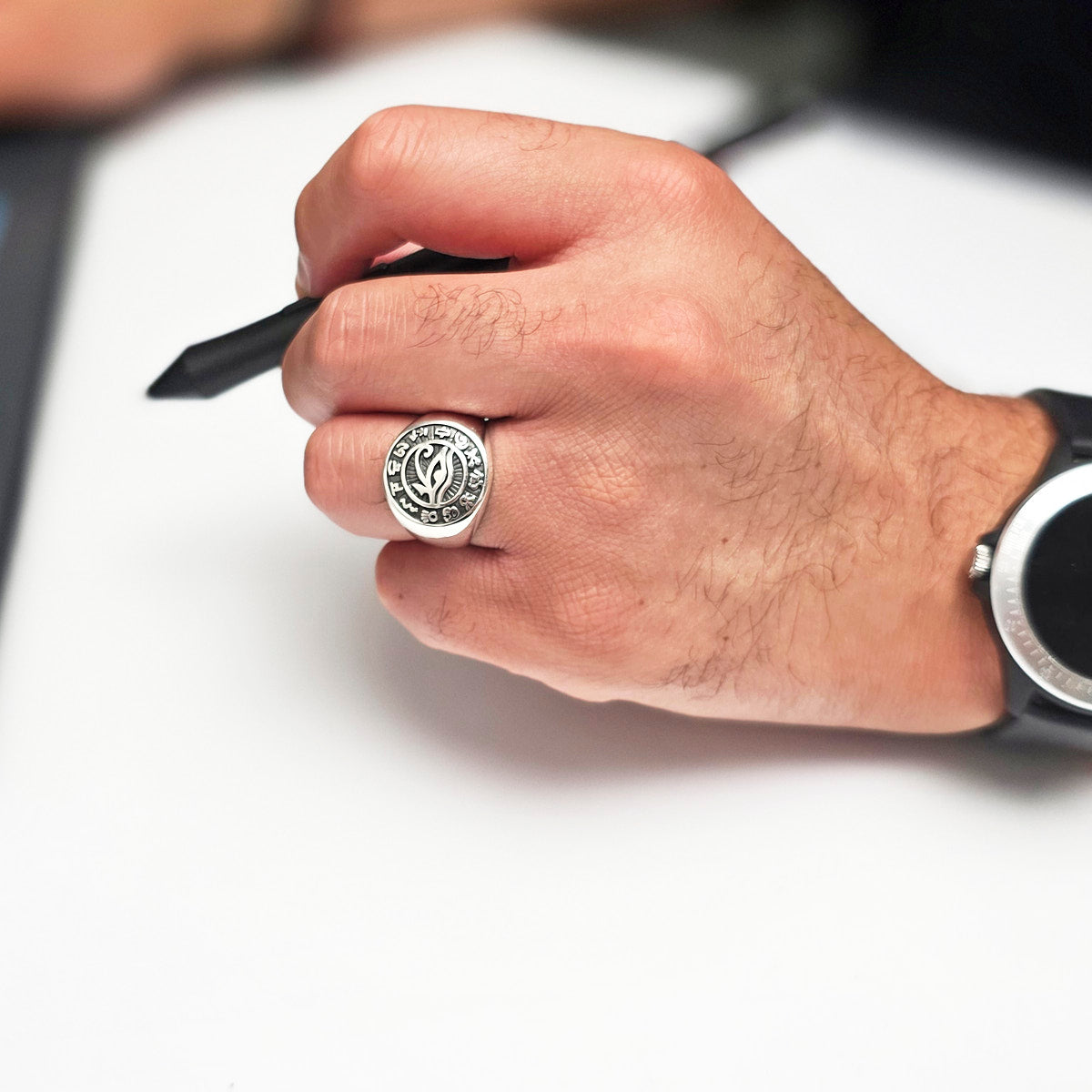 Eye of Ra sterling Silver ring