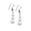 Women's Natural Gemstone Triple Bead and Sterling Silver Dangle Drop Earrings Handmade White Shell