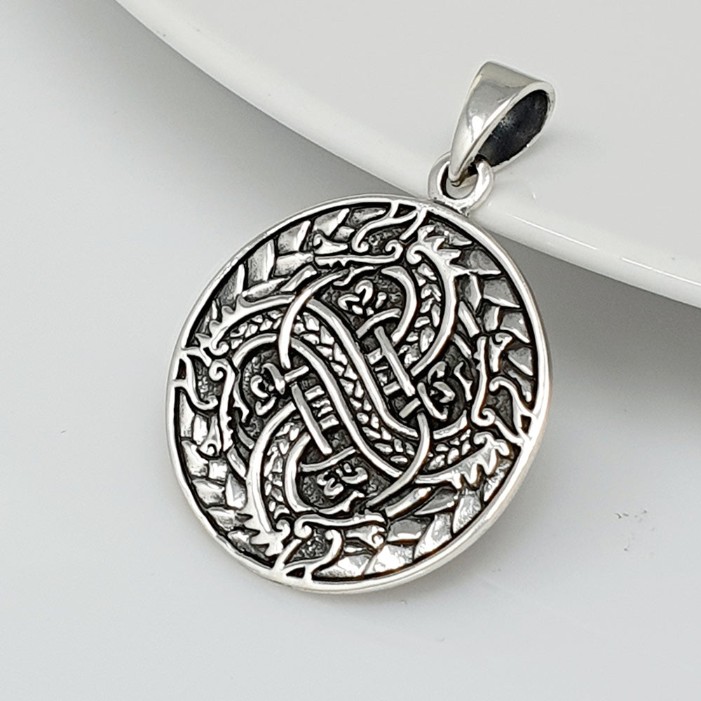 Celtic Flying Dragons Pendant 