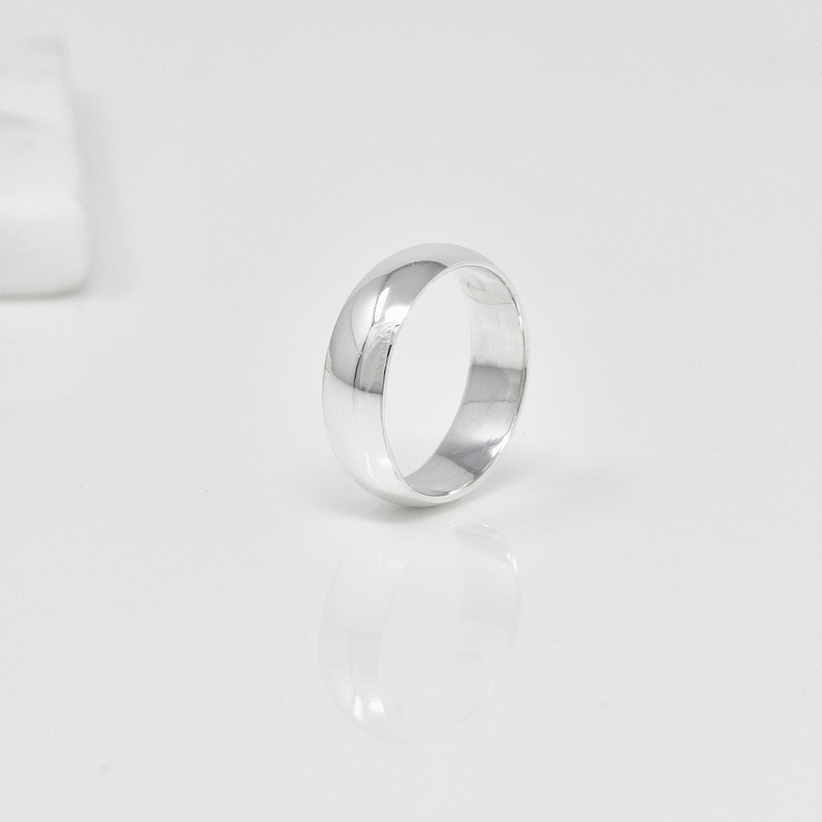 7mm plain band sterling silver ring