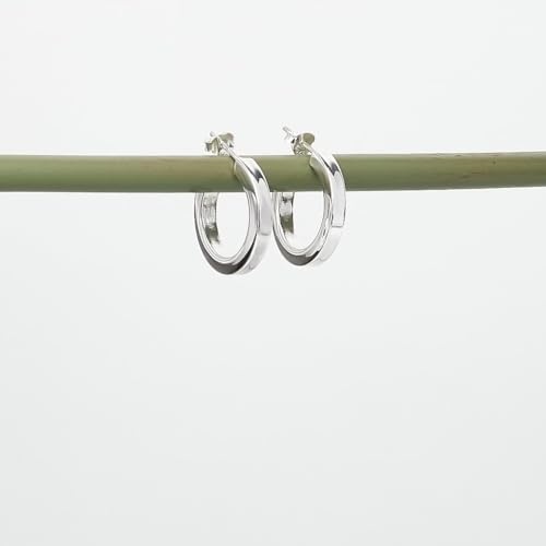 Womens Hoop Earrings | Elegant 3x20mm Polished Half Circle Hoop Earrings for Women Girls