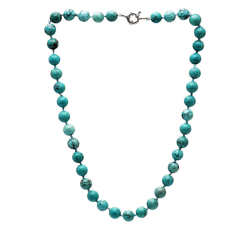 Womens Blue Gemstone Turquoise Necklace