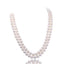 Women's White Pearl Necklace Two-Row 8-9mm