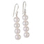 Women's White Pearl Earrings Dangle Drop style with silver Hook