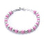 Stelring Silver 6mm Pink Beaded Bracelet For Women