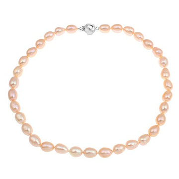 Pink Natural Freshwater Pearl 46cm Necklace For Women