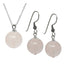 rose quartz pendant earrings set for women