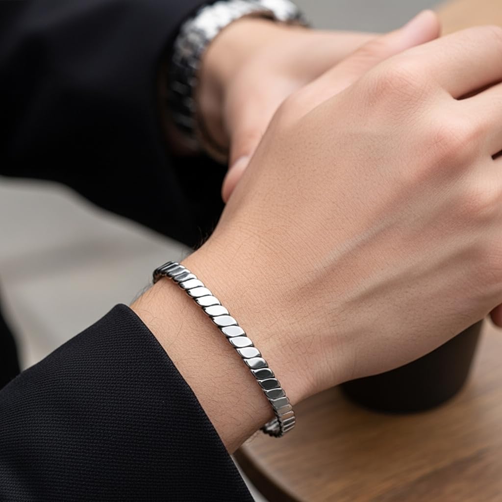 silver bangle for men