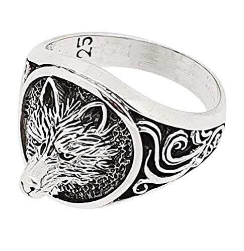 Sterling Silver Wolf Design Ring For Men