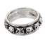 Sterling Silver Detail Skull Spinning Ring For Men