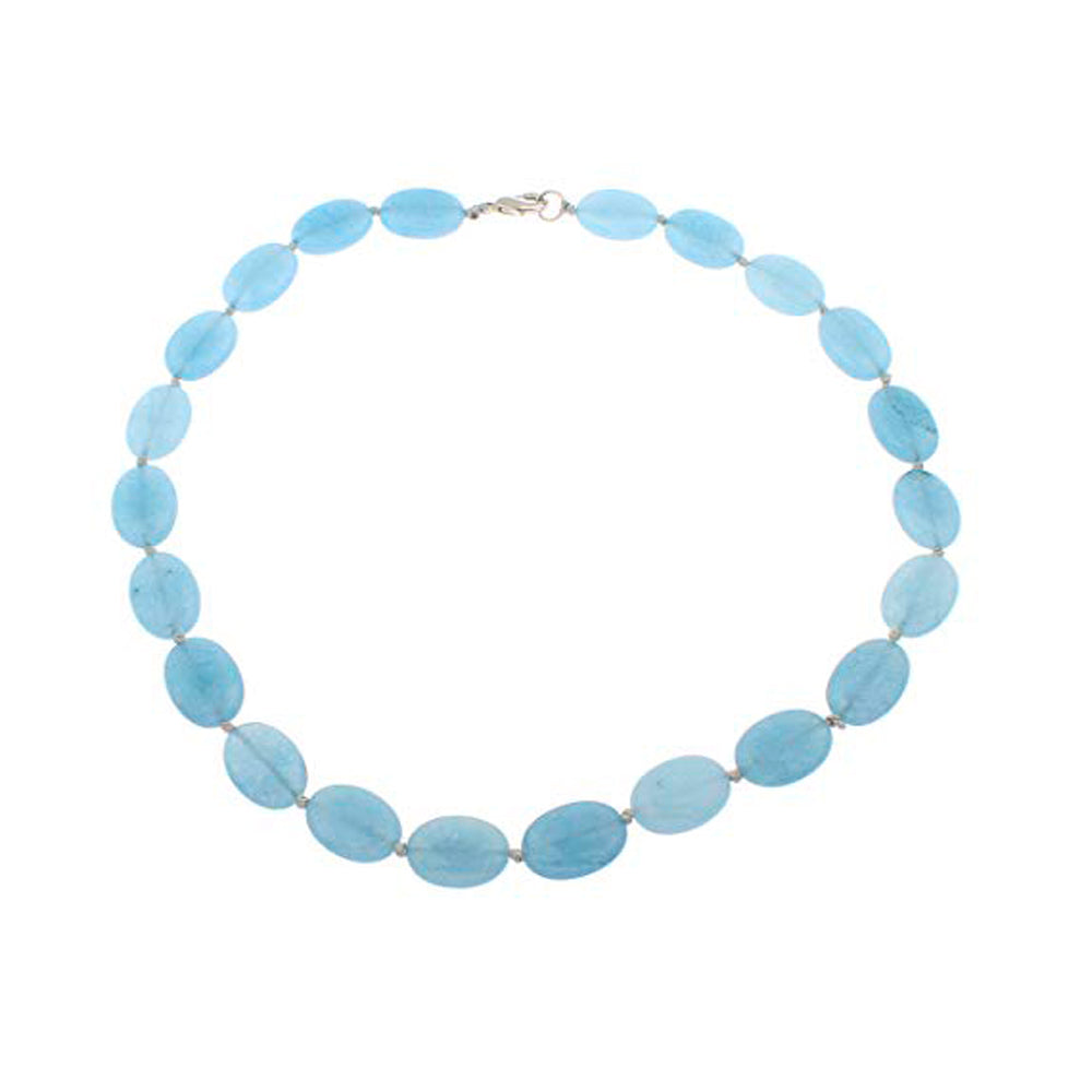 Stylish and Simplistic Oval Shape Natural Gemstone Beaded Necklace for Women