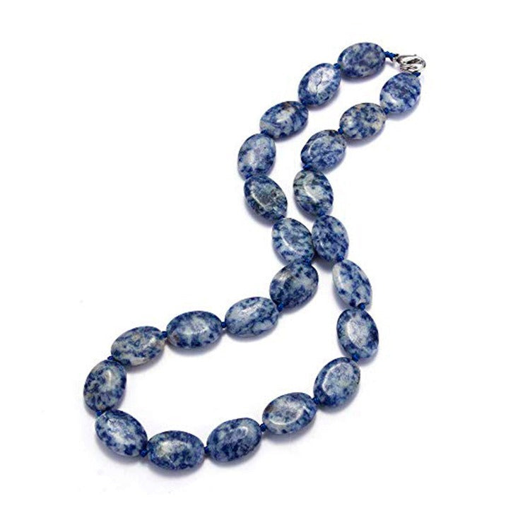 blue agate gemstone necklace for women