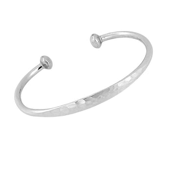 Womens Hammered 925 Sterling Silver Torque Bangle Bracelet – Gift for Her