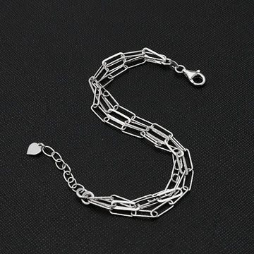 Womens Multi Strand Silver Bracelet