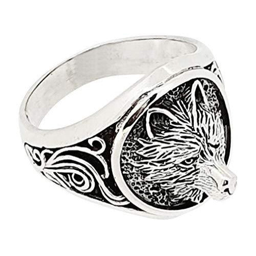 Solid Silver Wolf Design Ring For Men