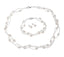 Women's Ladies Natural White Freshwater Pearl Necklace Bracelet Earrings Jewellery Set