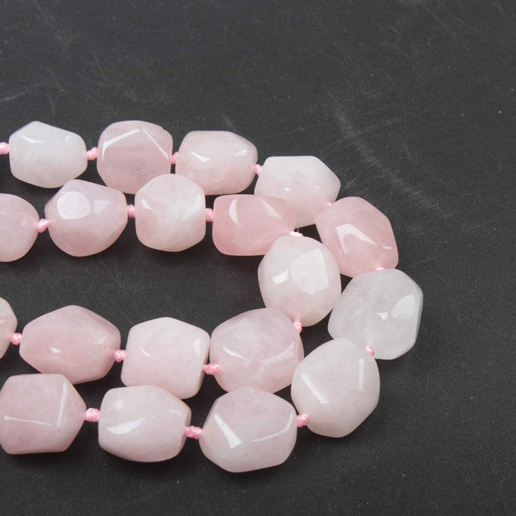 Womens Rose Quartz and Agate Gemstone Chunky Necklace