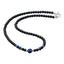 Handmade Men's Natural Black/Blue Gemstone Necklace