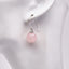 pink rose quartz earrrings silver hooks