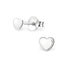 silver heart shape stud earrings for women girls