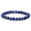 Blue lapis lazuli stretch bracelet with polished 6mm round beads