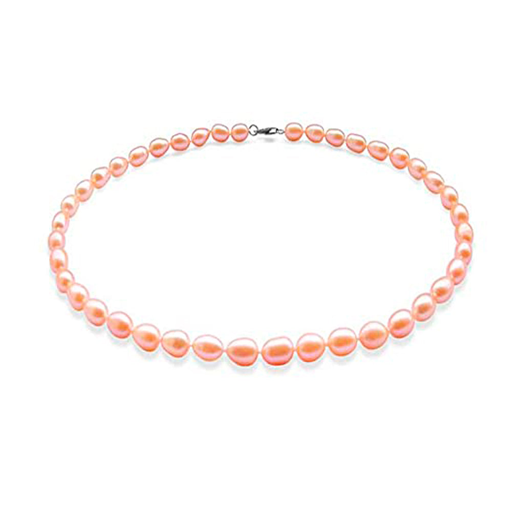 Elegant and Classic 7-8mm Rice Shape Natural Pearl Necklace 46cm