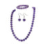 Women's purple Gemstone Necklace earring bracelet set set