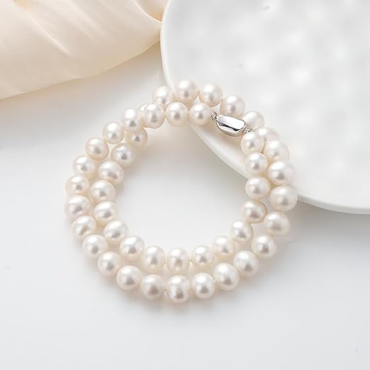 8-9mm AA Grade Hand-Knotted  Freshwater Pearl Necklace for Women