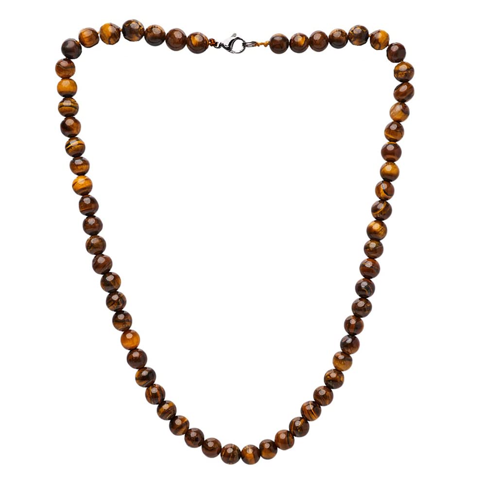 Handmade Mens Tigers Eye Beaded Necklace