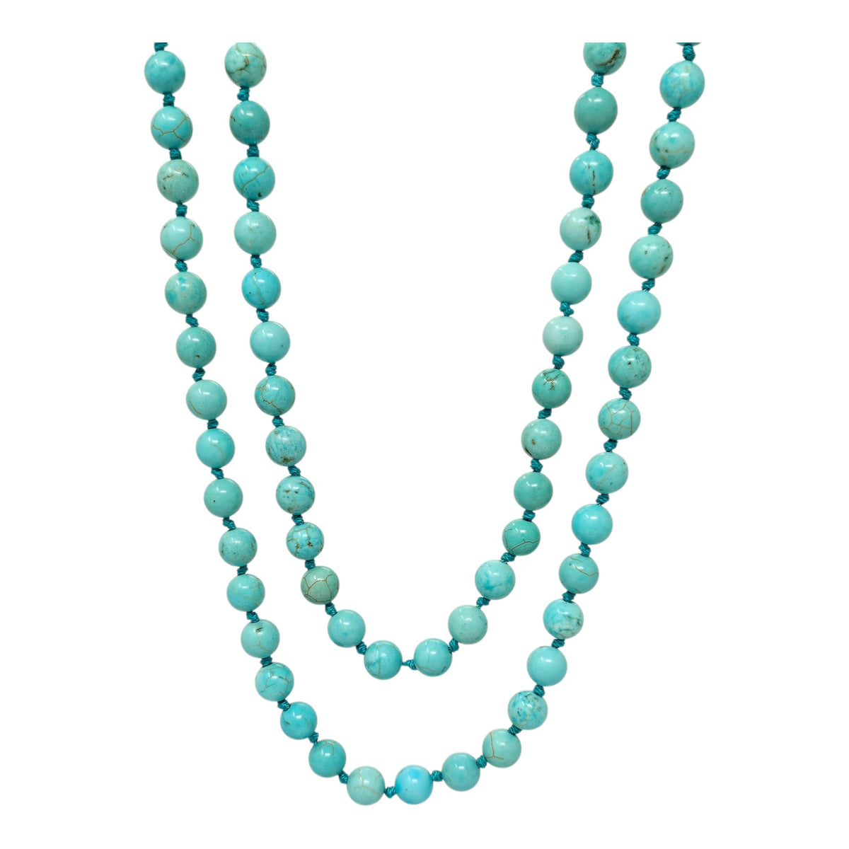 turquoise beaded long necklace for women
