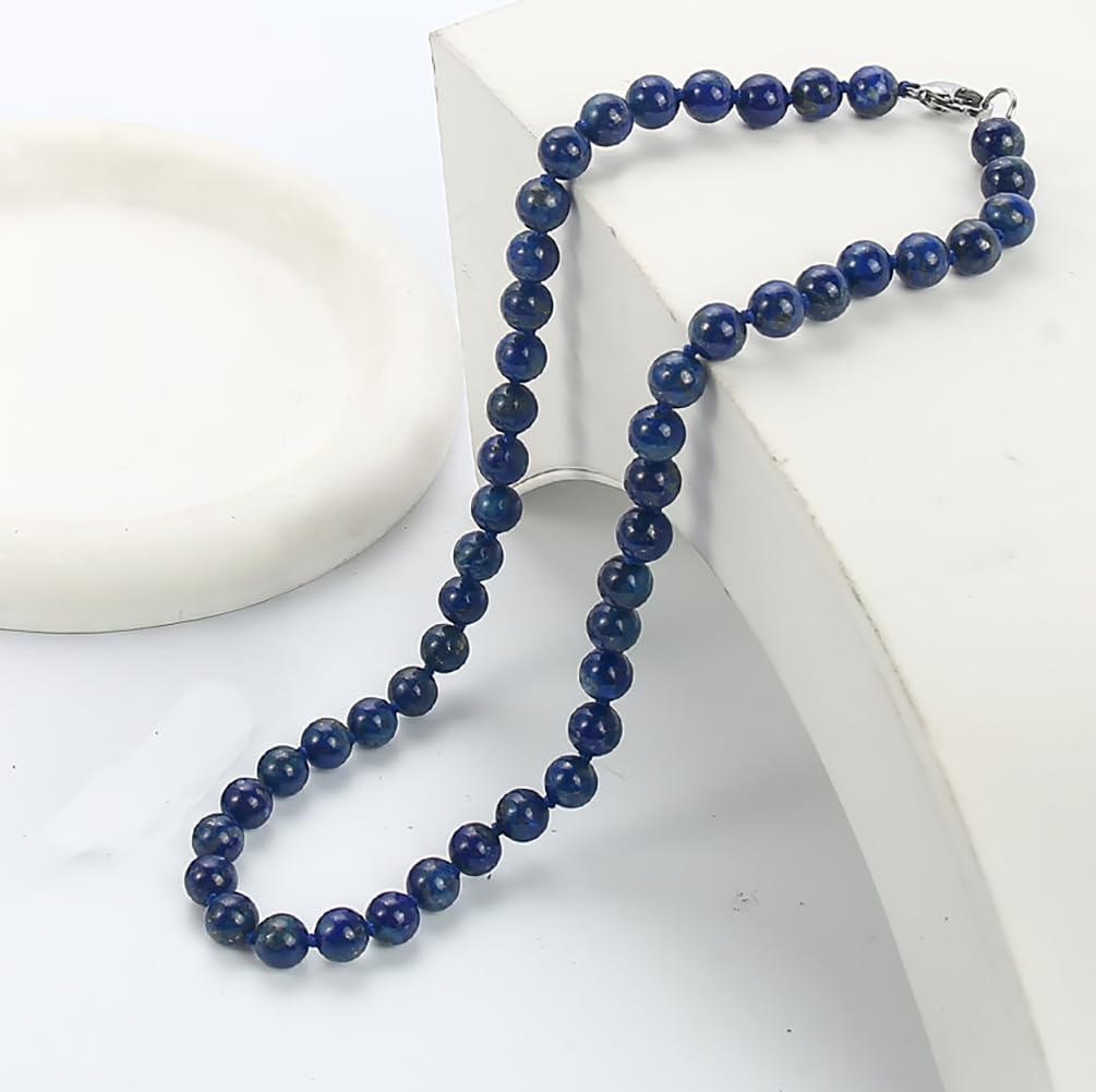 Blue Lapis beaded necklace for men