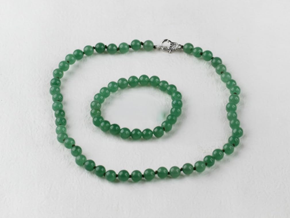 Women’s Handmade Green Aventurine Necklace, Bracelet & Earrings Set – 8mm