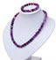 purple agate necklace bracelet set gift for her